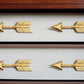 Set of Six Brass Cast Aluminum Arrow Drawer Pull Knobs