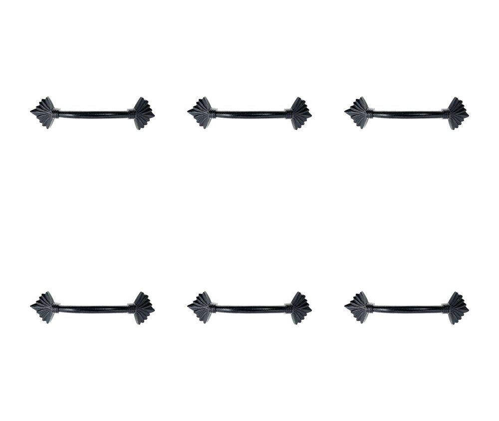 Set of Six Antiqued Silver Metal Drawer Pull Knobs