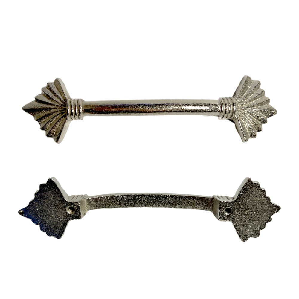 Set of Six Silver Metal Drawer Pull Knobs