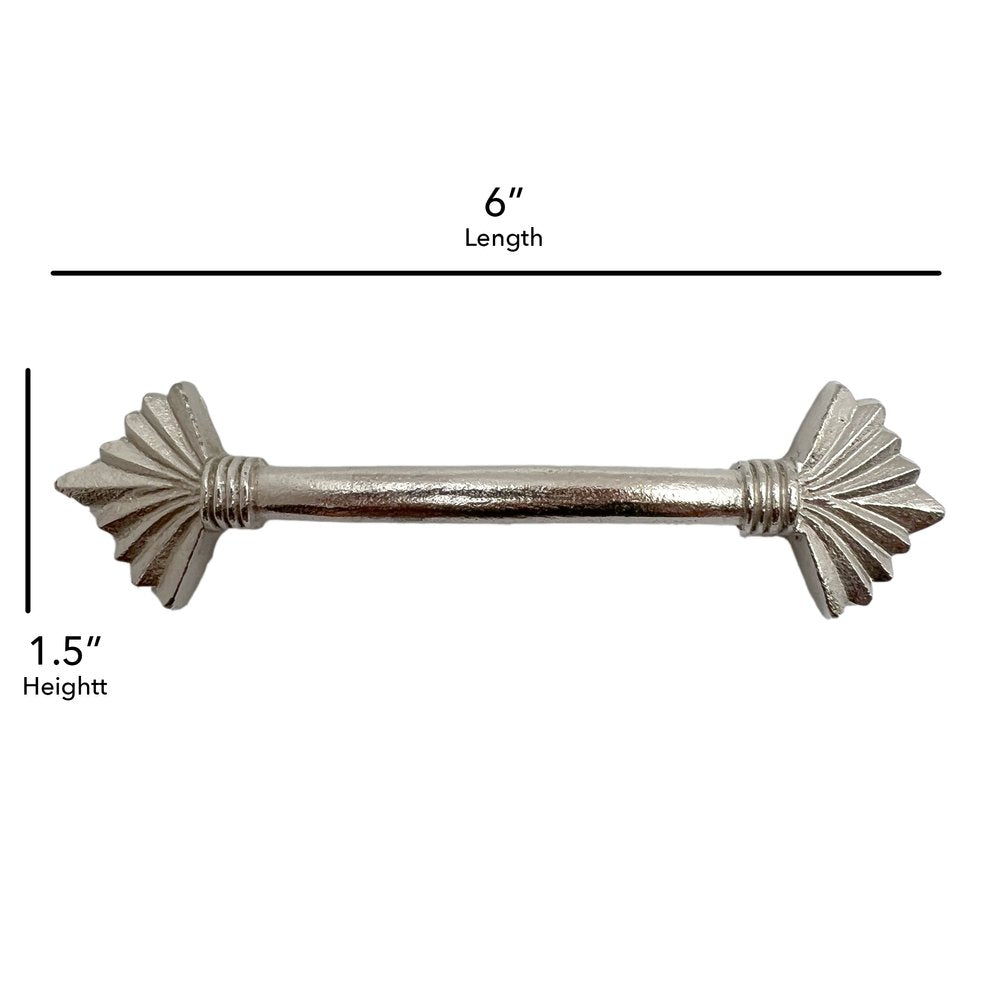 Set of Six Silver Metal Drawer Pull Knobs