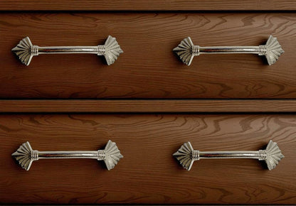 Set of Six Silver Metal Drawer Pull Knobs