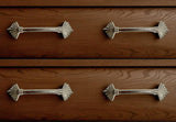 Set of Six Silver Metal Drawer Pull Knobs