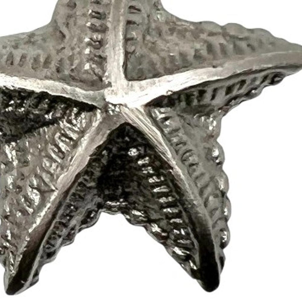 Set of Six Silver Starfish Knob Iron Drawer Pull Knobs