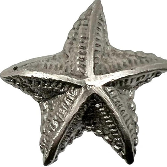 Set of Six Silver Starfish Knob Iron Drawer Pull Knobs