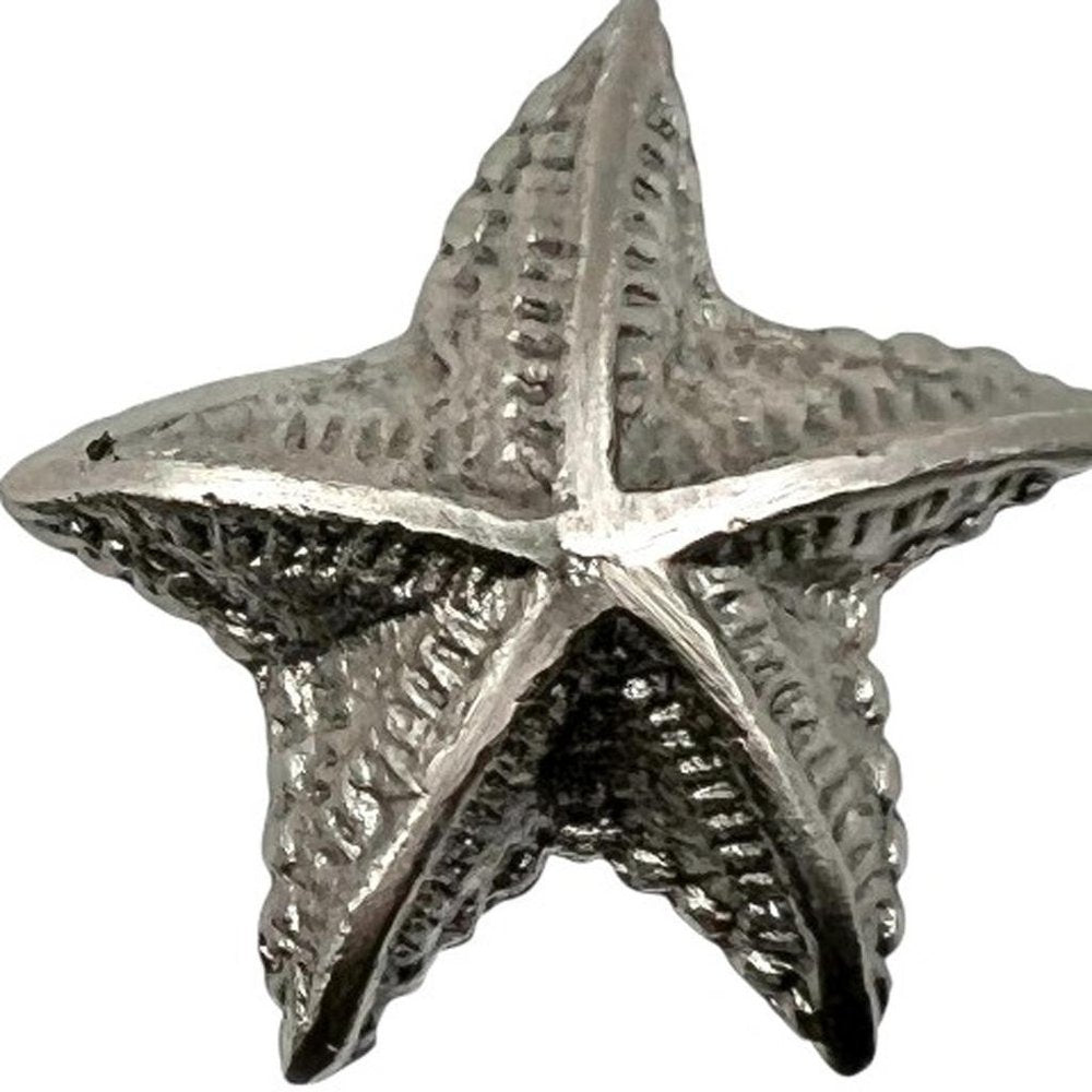 Set of Six Silver Starfish Knob Iron Drawer Pull Knobs