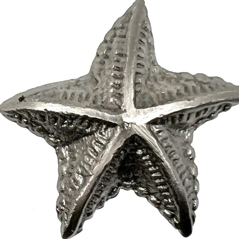 Set of Six Silver Starfish Knob Iron Drawer Pull Knobs