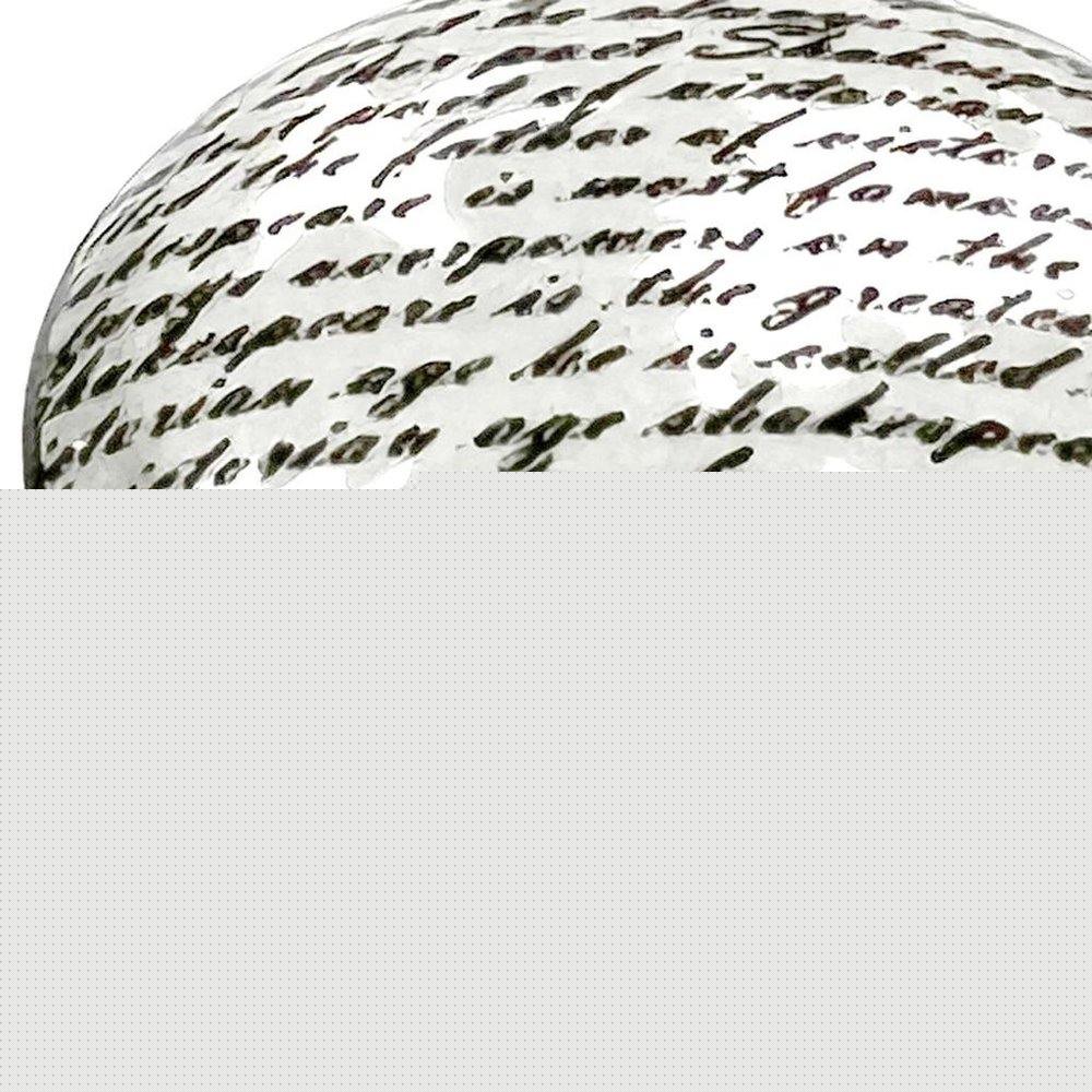 Set of Six White Poetic Script Ceramic Drawer Pull Knobs