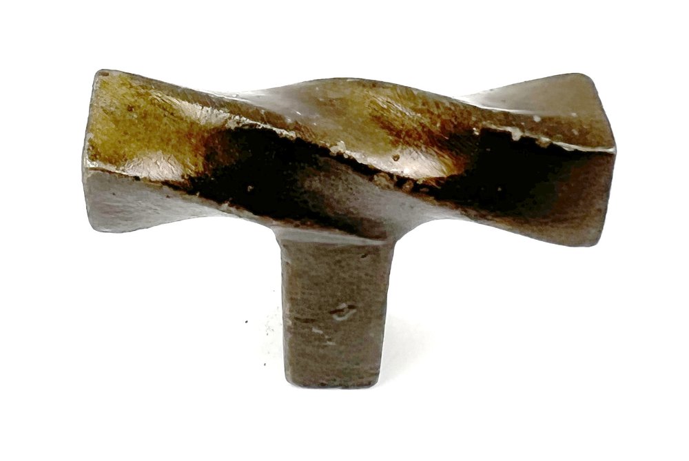 Set of Six Bronze Rectangle Knob Geometric Cast Aluminum Drawer Pull Knobs