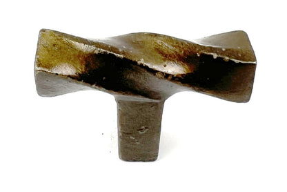 Set of Six Bronze Rectangle Knob Geometric Cast Aluminum Drawer Pull Knobs