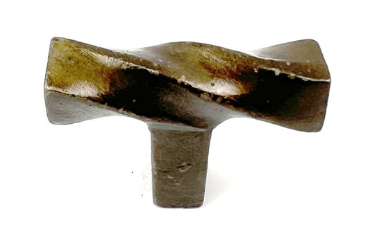 Set of Six Bronze Rectangle Knob Geometric Cast Aluminum Drawer Pull Knobs