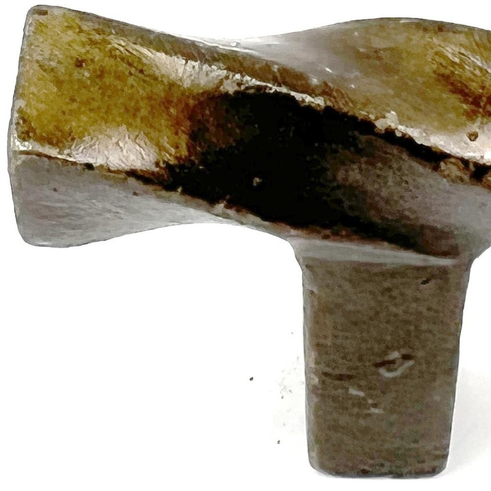 Set of Six Bronze Rectangle Knob Geometric Cast Aluminum Drawer Pull Knobs