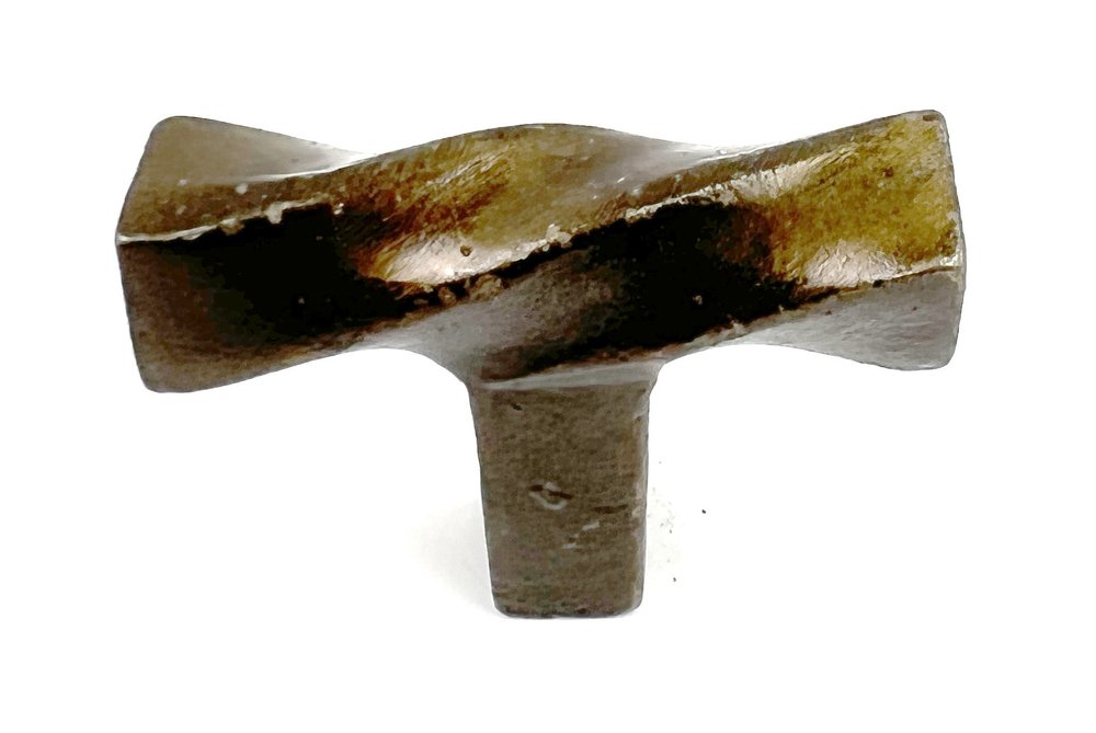 Set of Six Bronze Rectangle Knob Geometric Cast Aluminum Drawer Pull Knobs