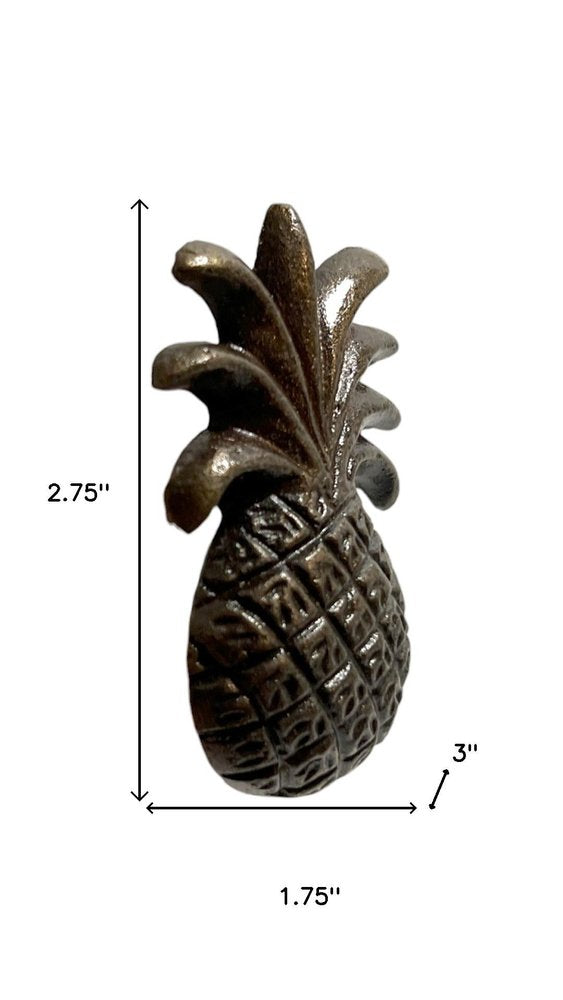 Set of Six Antiqued Bronze Pineapple Knob Metal Drawer Pull Knobs