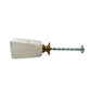 Set of Six White Cylindrical Knob Stone Drawer Pull Knobs