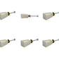 Set of Six White Cylindrical Knob Stone Drawer Pull Knobs