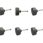 Set of Six Gray Disc Knob Stone Drawer Pull Knobs