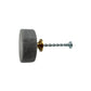 Set of Six Gray Disc Knob Stone Drawer Pull Knobs
