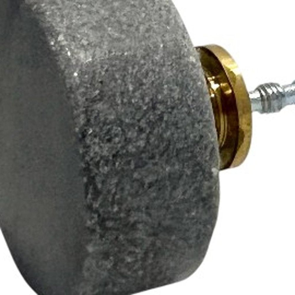 Set of Six Gray Disc Knob Stone Drawer Pull Knobs