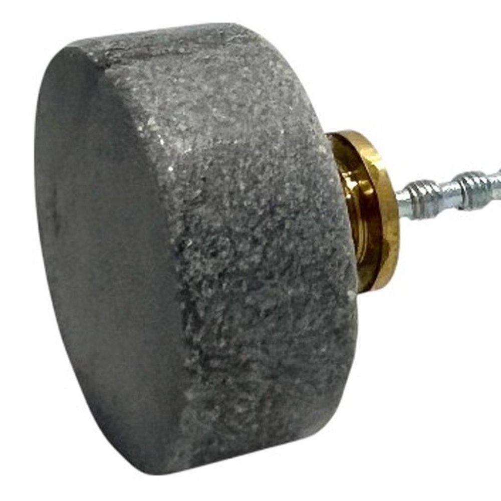 Set of Six Gray Disc Knob Stone Drawer Pull Knobs