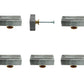 Set of Six Gray Rectangle Knob Stone Drawer Pull Knobs