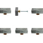 Set of Six Gray Rectangle Knob Stone Drawer Pull Knobs