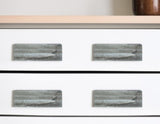 Set of Six Gray Rectangle Knob Stone Drawer Pull Knobs