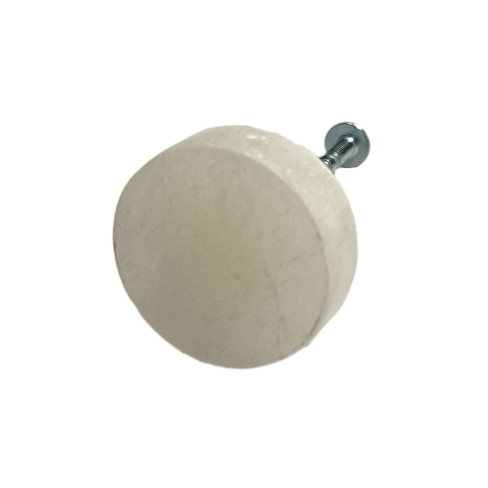 Set of Six Off White Stone Disc Drawer Pull Knobs