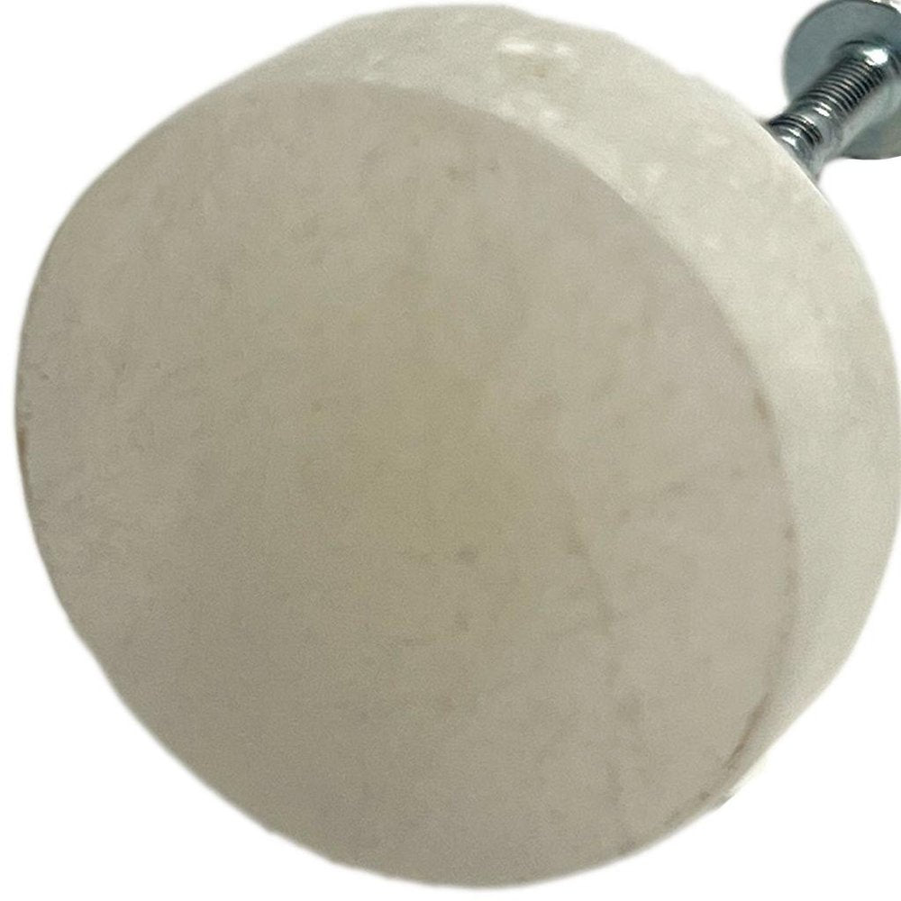 Set of Six Off White Stone Disc Drawer Pull Knobs