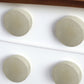Set of Six Off White Stone Disc Drawer Pull Knobs