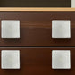 Set of Six White Square Knob Stone Drawer Pull Knobs