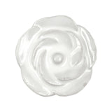 Set of Six White Ceramic Flower Shape Drawer Pull Knobs