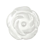 Set of Six White Ceramic Flower Shape Drawer Pull Knobs