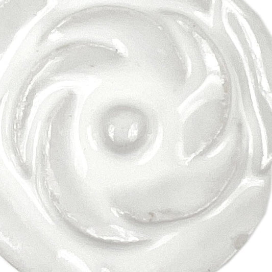 Set of Six White Ceramic Flower Shape Drawer Pull Knobs