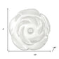 Set of Six White Ceramic Flower Shape Drawer Pull Knobs