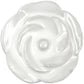 Set of Six White Ceramic Flower Shape Drawer Pull Knobs