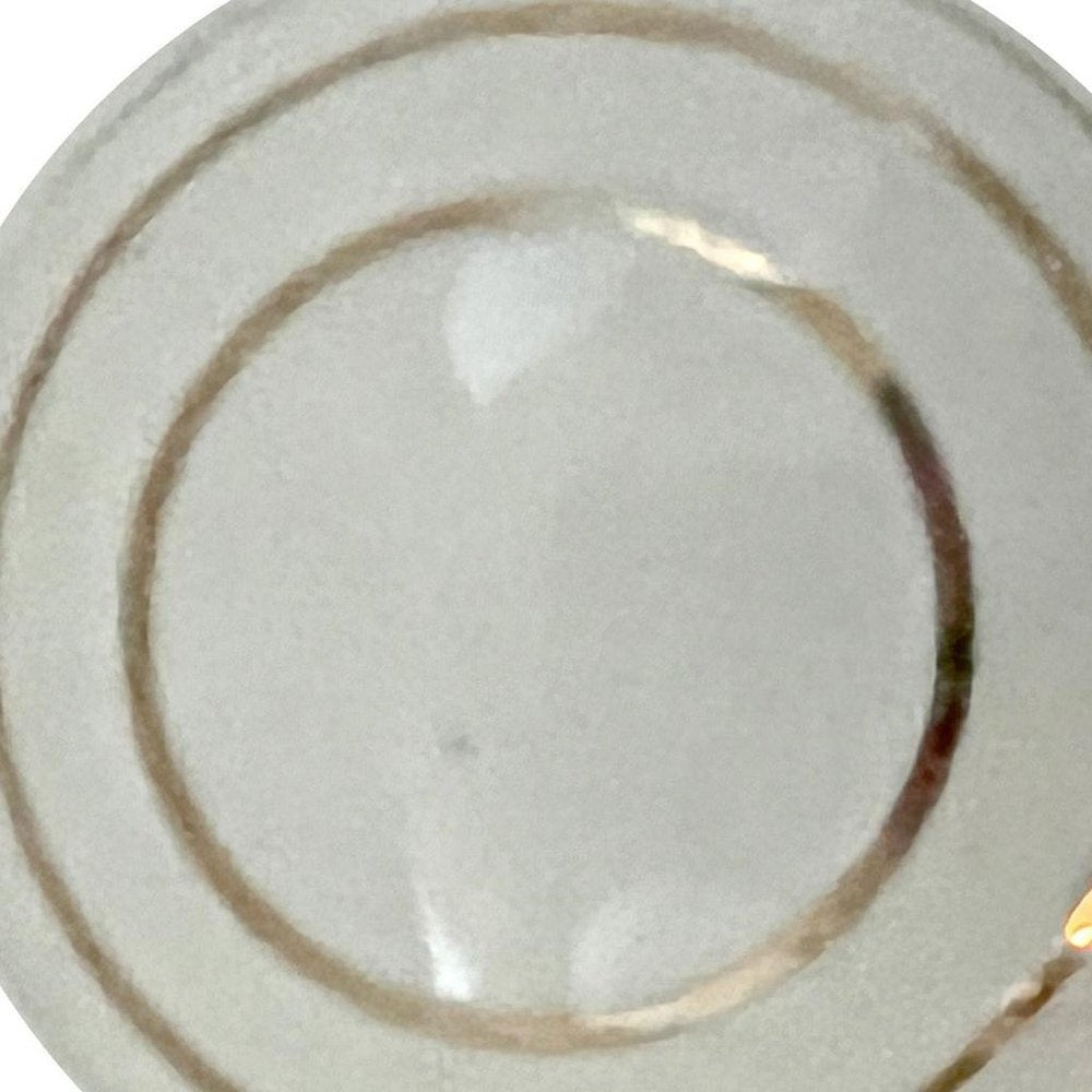 Set of Six White And Gold Geometric Ceramic Drawer Pull Knobs