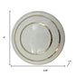 Set of Six White And Gold Geometric Ceramic Drawer Pull Knobs