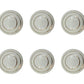 Set of Six White And Gold Geometric Ceramic Drawer Pull Knobs