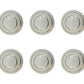 Set of Six White And Gold Geometric Ceramic Drawer Pull Knobs