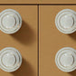 Set of Six White And Gold Geometric Ceramic Drawer Pull Knobs