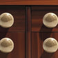 Set of Six Tan Mushroom Knob Ceramic Drawer Pull Knobs