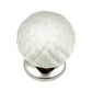 Set of Six White Glass Drawer Pull Knobs