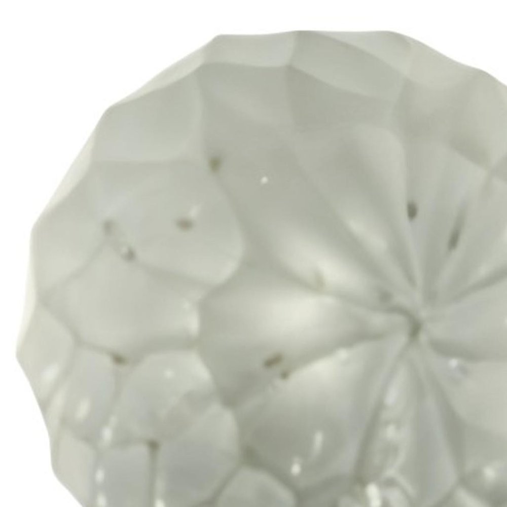 Set of Six White Glass Drawer Pull Knobs