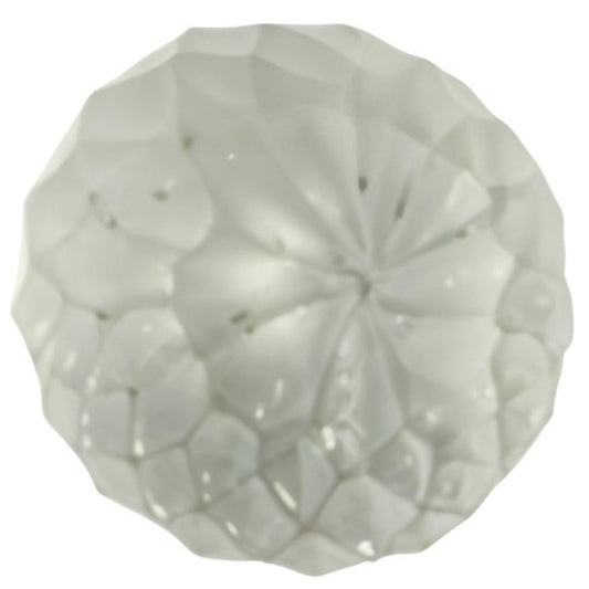 Set of Six White Glass Drawer Pull Knobs