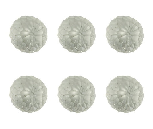 Set of Six White Glass Drawer Pull Knobs