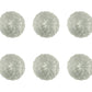 Set of Six White Glass Drawer Pull Knobs