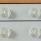 Set of Six White Glass Drawer Pull Knobs