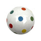 Set of Six Blue Green Off White And Red Polka Dots Ceramic Drawer Pull Knobs