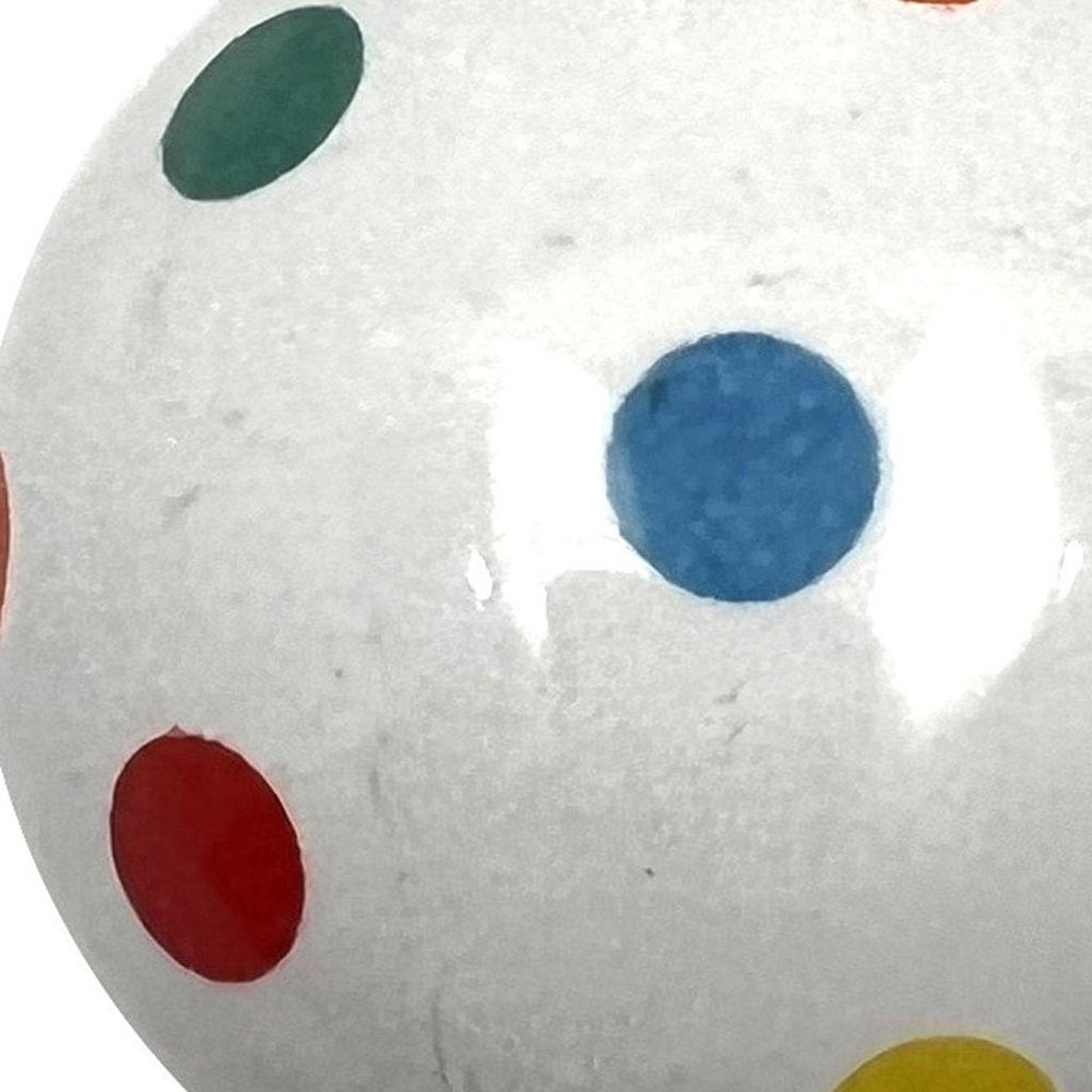 Set of Six Blue Green Off White And Red Polka Dots Ceramic Drawer Pull Knobs