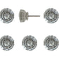 Set of Six Clear Glass Drawer Pull Knobs